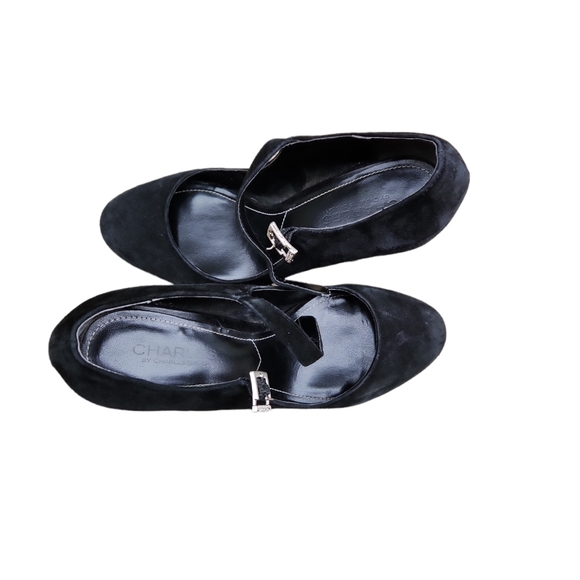 Charles by Charles David Black Suede Mary Jane Heels Size 8.5 - Picture 7 of 10